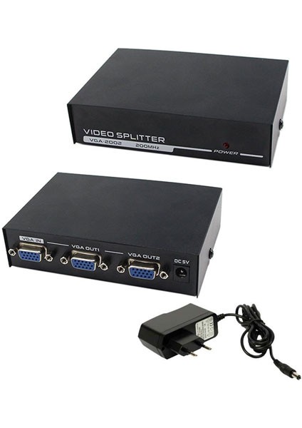 Platoon Vga 2Port  Monitör Çoklayıcı 200Mhz Vga Splitter 1 Kasa 2 Monitör