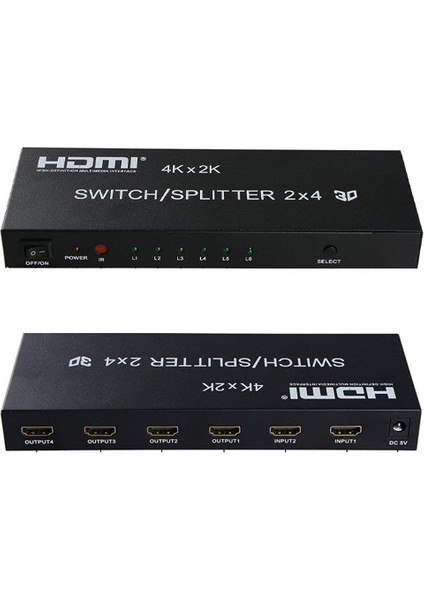 Platoon Hdmı 2X4 Switch/Splitter 1.4B Hdmı Matrix Ses Video Dönüştürücü