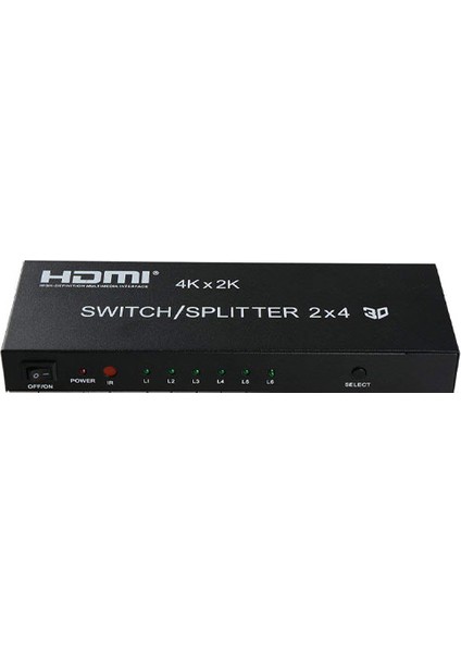 Platoon Hdmı 2X4 Switch/Splitter 1.4B Hdmı Matrix Ses Video Dönüştürücü