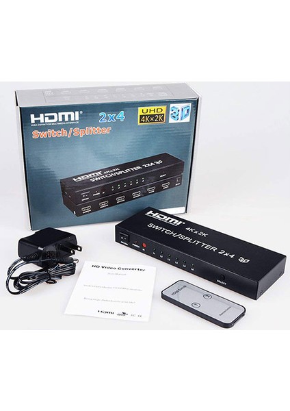 Platoon Hdmı 2X4 Switch/Splitter 1.4B Hdmı Matrix Ses Video Dönüştürücü