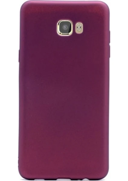 Jopus Samsung Galaxy C7 Mat Premium Silikon Kılıf - Bordo