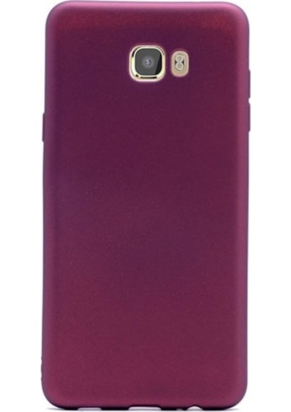 Jopus Samsung Galaxy C7 Pro Mat Premium Silikon Kılıf - Bordo