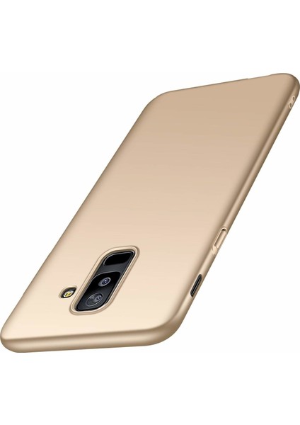 Jopus Samsung Galaxy J8 Mat Premium Silikon Kılıf - Gold + Nano Ekran Koruyucu