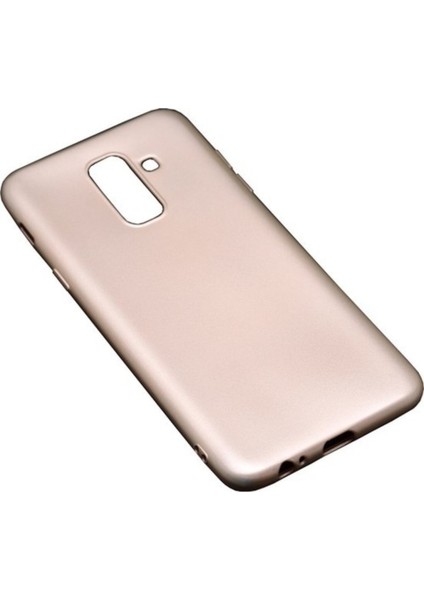 Jopus Samsung Galaxy A6 Plus Mat Premium Silikon Kılıf - Gold + Nano Ekran Koruyucu