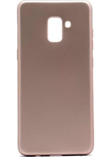 Jopus Samsung Galaxy A8 Plus Mat Premium Silikon Kılıf - Gold + Nano Ekran Koruyucu