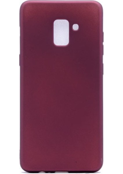 Jopus Samsung Galaxy A8 Plus Mat Premium Silikon Kılıf - Bordo + Nano Ekran Koruyucu