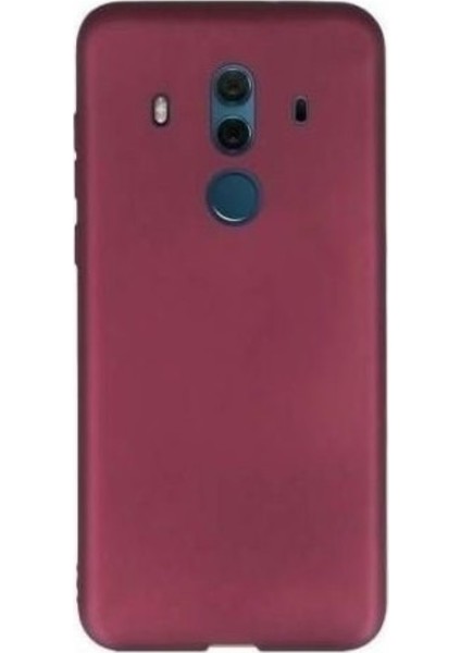 Jopus Huawei Mate 10 Pro Mat Premium Silikon Kılıf - Bordo + Nano Ekran Koruyucu