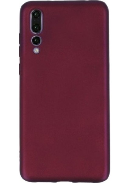 Jopus Huawei P20 Pro Mat Premium Silikon Kılıf - Bordo + Nano Ekran Koruyucu