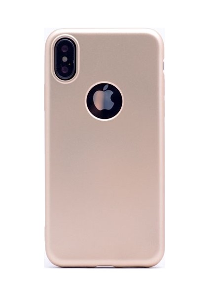 Jopus Apple iPhone X Ultra İnce Mat Silikon - Gold + Nano Ekran Koruyucu