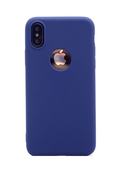 Jopus Apple iPhone X Ultra İnce Mat Silikon - Lacivert + Nano Ekran Koruyucu