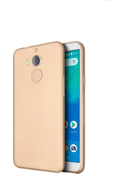 Jopus General Mobile GM 8 Mat Premium Silikon Kılıf - Gold + Nano Ekran Koruyucu