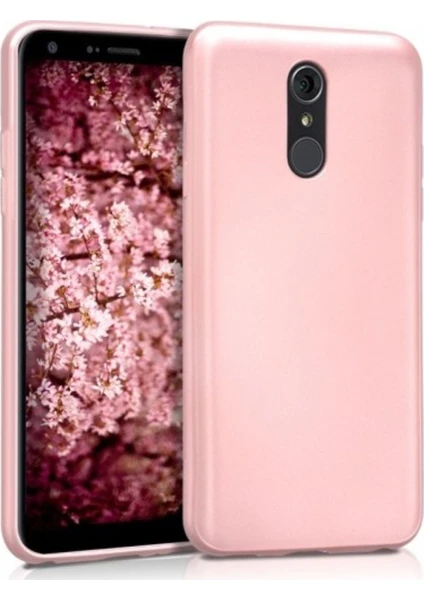 Jopus LG Q7 Mat Peremium Silikon Kılıf - Rose + Nano Ekran Koruyucu