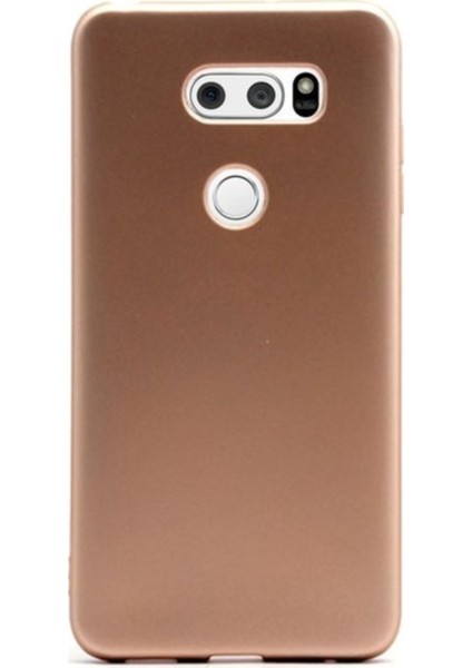 Jopus LG V30 Mat Peremium Silikon Kılıf - Gold + Nano Ekran Koruyucu