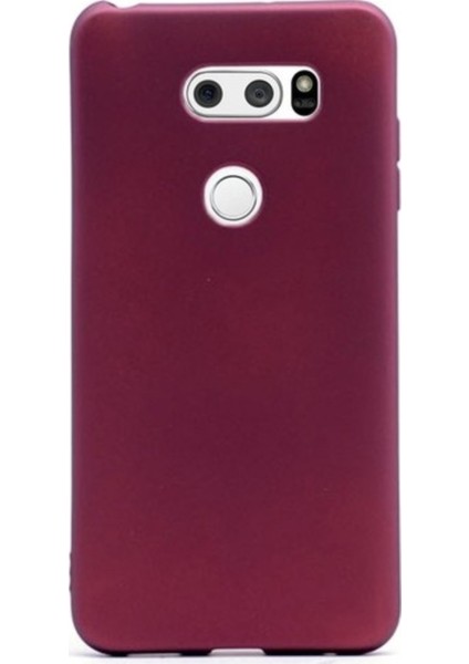 Jopus LG V30 Mat Peremium Silikon Kılıf - Bordo + Nano Ekran Koruyucu