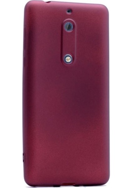 Jopus Nokia 5 Mat Premium Silikon Kılıf - Bordo + Nano Ekran Koruyucu