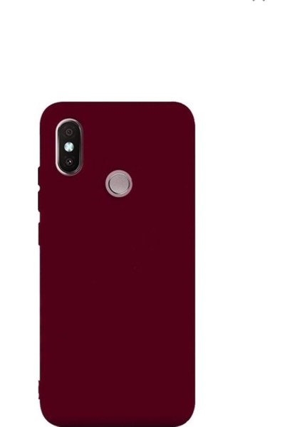 Jopus Xioami Mi A2 Mat Premium Silikon Kılıf - Bordo + Nano Ekran Koruyucu