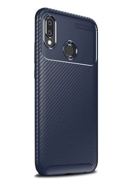 Jopus Huawei P30 Lite Kılıf Karbon Desenli Lux Negro Silikon - Lacivert
