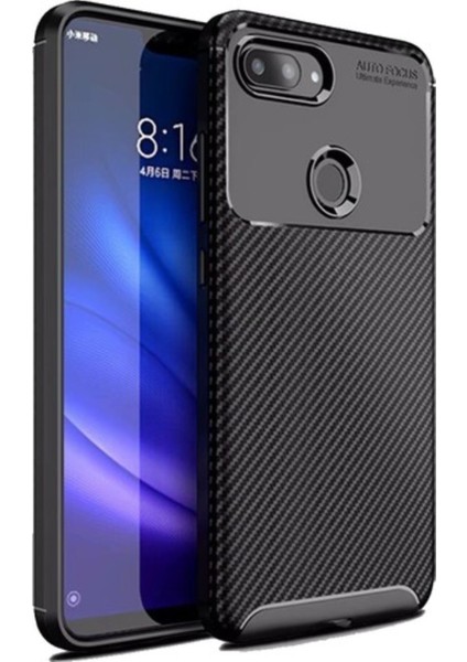 Jopus Xioami Mi 8 Kılıf Karbon Desenli Lux Negro Silikon - Siyah