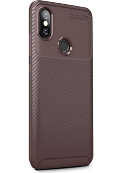 Jopus Xioami Mi A2 (6X) Kılıf Karbon Desenli Lux Negro Silikon - Kahverengi
