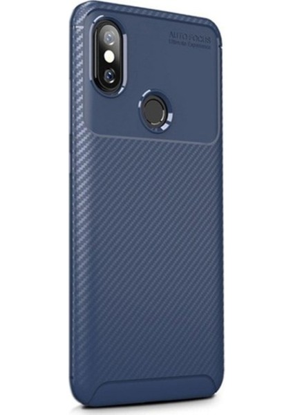 Jopus Xioami Mi A2 Lite Kılıf Karbon Desenli Lux Negro Silikon - Lacivert