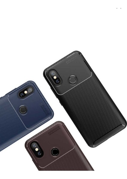 Jopus Xioami Redmi Note 5 Pro Kılıf Karbon Desenli Lux Negro Silikon - Kahverengi