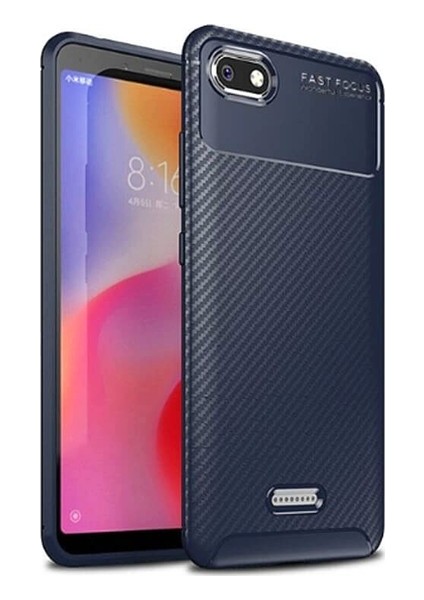 Jopus Xioami Redmi 6A Kılıf Karbon Desenli Lux Negro Silikon - Lacivert
