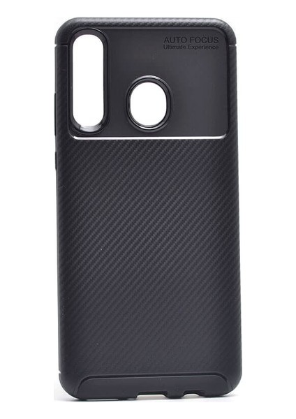 Jopus Huawei P30 Lite Kılıf Karbon Desenli Lux Negro Silikon - Siyah + Cam Ekran Koruyucu