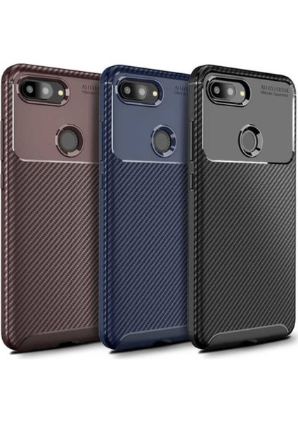 Jopus Xioami Mi 8 Pro Kılıf Karbon Desenli Lux Negro Silikon - Siyah + Cam Ekran Koruyucu