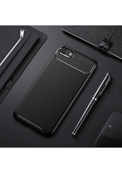 Jopus Apple iPhone 7 Kılıf Karbon Desenli Lux Negro Silikon - Lacivert + Nano Ekran Koruyucu fiyatları