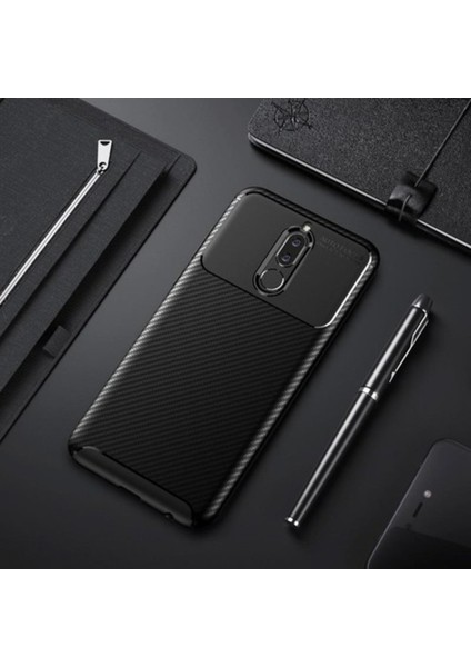 Jopus Huawei Mate 10 Lite Kılıf Karbon Desenli Lux Negro Silikon - Siyah + Nano Ekran Koruyucu fiyatları
