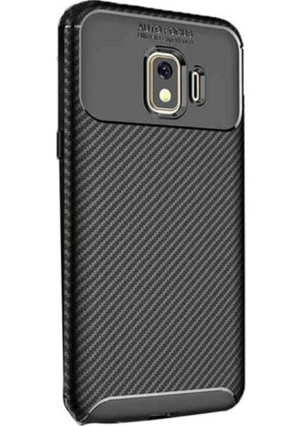 Jopus Samsung Galaxy J2 Core Kılıf Karbon Desenli Lux Negro Silikon - Siyah + Nano Ekran Koruyucu