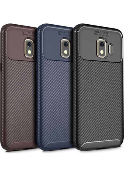 Jopus Samsung Galaxy J2 Core Kılıf Karbon Desenli Lux Negro Silikon - Siyah + Nano Ekran Koruyucu