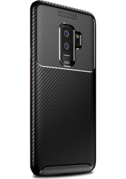 Jopus Samsung Galaxy S9 Plus Kılıf Karbon Desenli Lux Negro Silikon - Siyah + Full Body Ekran Koruyucu