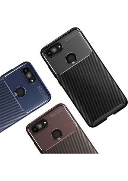 Jopus Xioami Mi A2 Lite Kılıf Karbon Desenli Lux Negro Silikon - Siyah + Nano Ekran Koruyucu