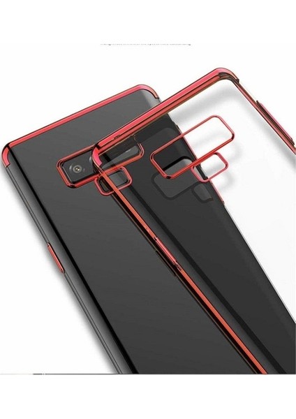 Jopus Samsung Galaxy Note 9 Dört Köşe Renkli Şeffaf Lazer Silikon - Siyah