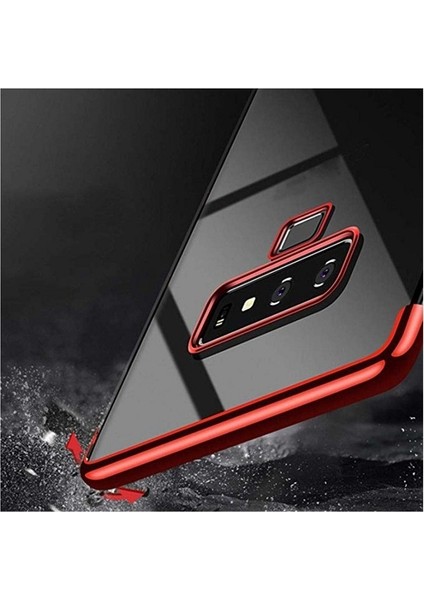 Jopus Samsung Galaxy Note 9 Dört Köşe Renkli Şeffaf Lazer Silikon - Siyah