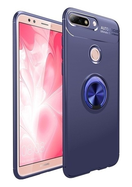 Jopus Xioami Mi 8 Lite Kılıf Ultra Korumalı Yüzüklü Standlı Ravel Silikon - Lacivert