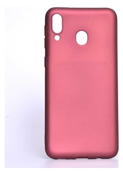 Jopus Samsung Galaxy M20 Mat Premium Silikon Kılıf - Bordo + Cam Ekran Koruyucu