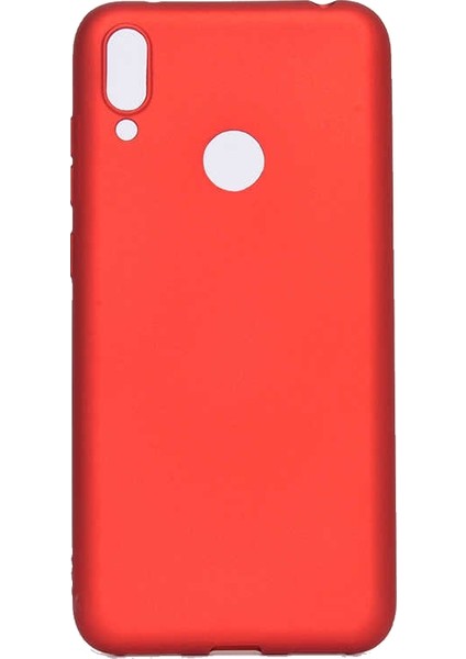 Jopus Huawei Y7 Prime 2019 Mat Premium Silikon Kılıf - Kırmızı + Nano Ekran Koruyucu