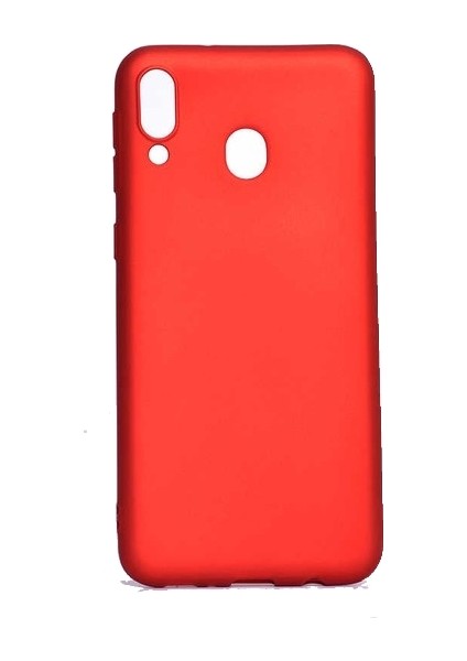 Jopus Samsung Galaxy M20 Mat Premium Silikon Kılıf - Kırmızı + Nano Ekran Koruyucu