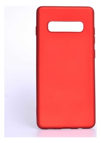 Jopus Samsung Galaxy S10 Mat Premium Silikon Kılıf - Kırmızı + Full Body Ekran Koruyucu (Ön - Arka)