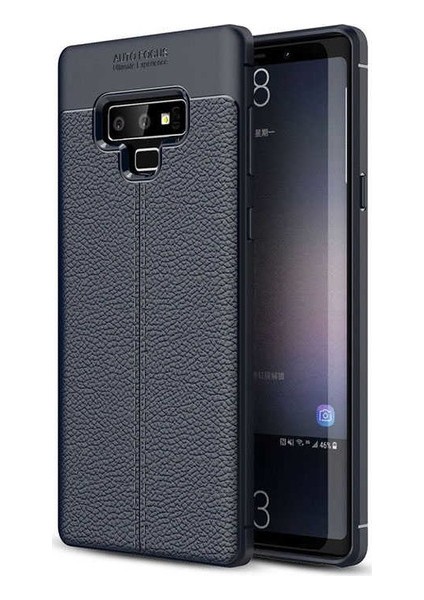 Jopus Samsung Galaxy Note 9 Kılıf Deri Desenli Lüx Niss Silikon - Lacivert