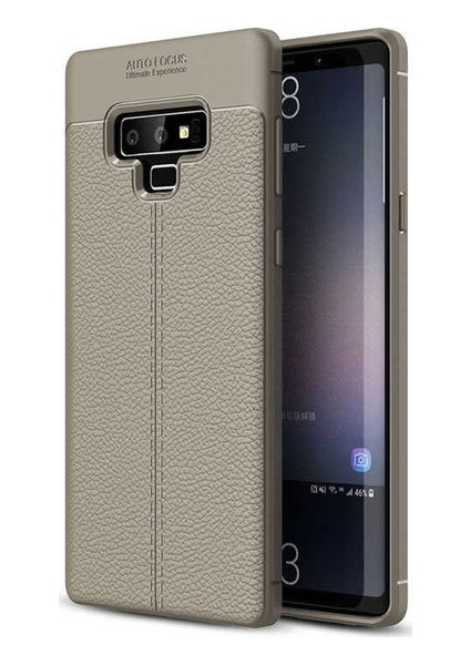Jopus Samsung Galaxy Note 9 Kılıf Deri Desenli Lüx Niss Silikon - Gri