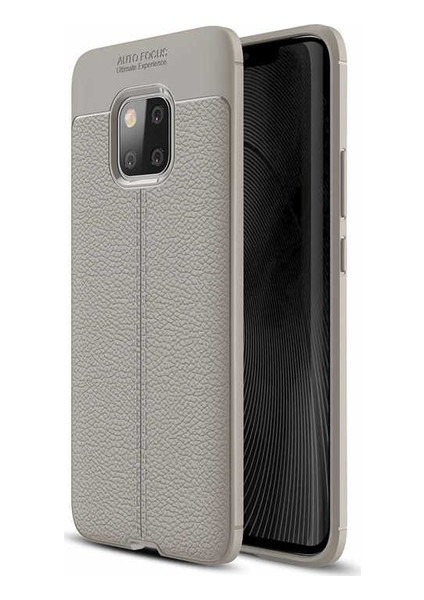 Jopus Huawei Mate 20 Pro Kılıf Deri Desenli Lüx Niss Silikon - Griv + Full Body Ekran Koruyucu (Ön - Arka)