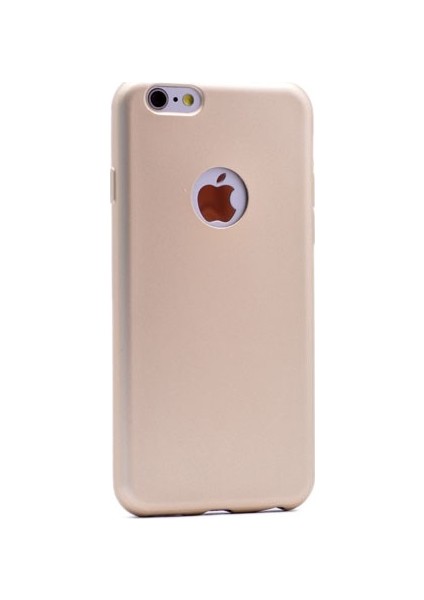 Jopus Apple iPhone 6 Plus Ultra İnce Mat Silikon - Gold + 5D Nano Ekran Koruyucu Siyah