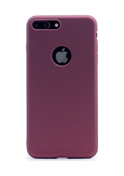 Jopus Apple iPhone 6 Plus Ultra İnce Mat Silikon - Bordo + 5D Nano Ekran Koruyucu Siyah