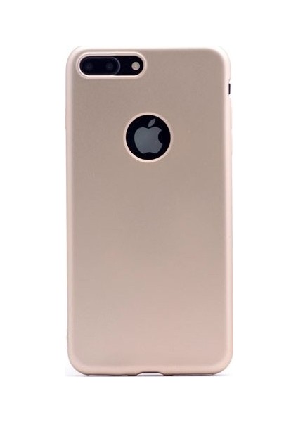 Jopus Apple iPhone 7 Plus Ultra İnce Mat Silikon - Gold + 5D Nano Ekran Koruyucu Siyah