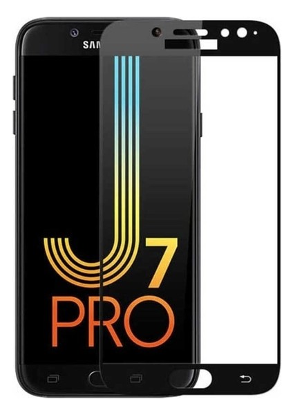 Jopus Samsung Galaxy J7 Pro Mat Premium Silikon Kılıf - Gold + 5D Nano Ekran Koruyucu Siyah