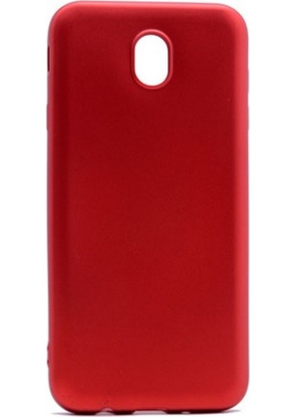 Jopus Samsung Galaxy J7 Pro Mat Premium Silikon Kılıf - Kırmızı + 5D Nano Ekran Koruyucu Siyah