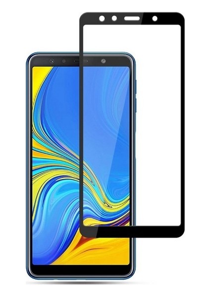 Jopus Samsung Galaxy A7 2018 Mat Premium Silikon Kılıf - Kırmızı + 5D Nano Ekran Koruyucu